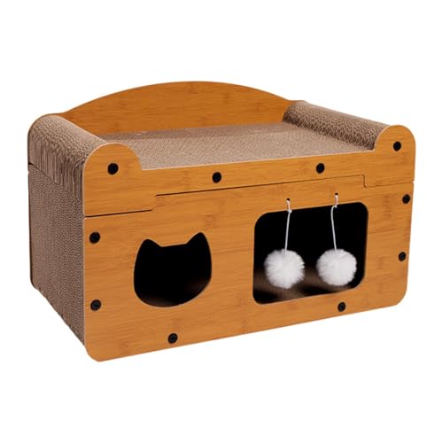 LOVIVER Papp Cat House Kratzer -Pad -Spielzeugdekor für Schleifklauen Aktivität Center Großes Kratzer Pad House Play House von LOVIVER