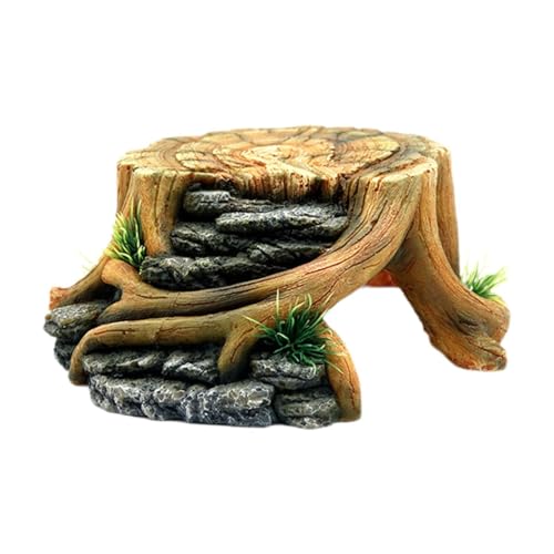 LOVIVER Reptilien-Versteck, Aquarium-Dekoration, Lebensraum-Dekoration, versteckter Sonnenbereich für Geckos, Amphibien, Eidechsen, 23cmx22cmx9cm von LOVIVER