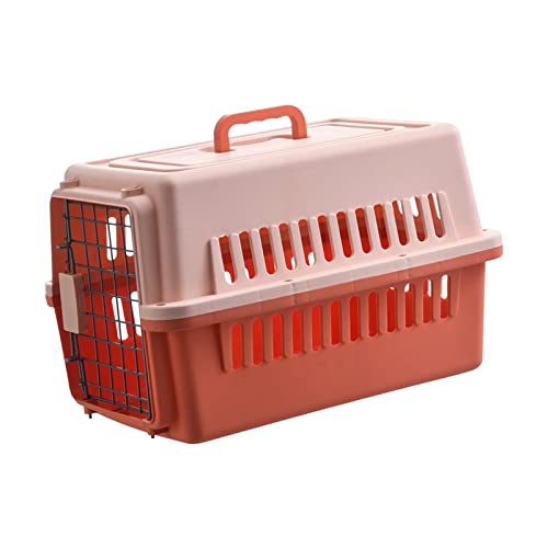 LOVIVER Tragbare Hartschalen-Transportbox für Haustiere, Transportbox, Organizer, Käfig, Heimtierbedarf, Kiste, Hunde-Reisehütte für Katzen, Reise im, Orange von LOVIVER