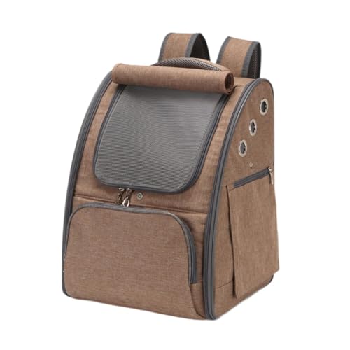 LOVIVER Tragerucksack für Haustiere, leicht, für Haustiere, tragbare Reisetasche, Ausgehen, Katzenrucksack zum Spazierengehen und Campen, Khaki von LOVIVER