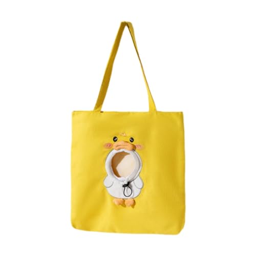 LOVIVER Umhängetasche für Hunde und Katzen, süße Katzentragetasche, bequem für, mit Kordelzugöffnung, Welpen-Outdoor-Handtasche für Kätzchen, Gelb Und XL von LOVIVER