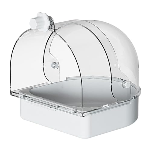 LOVIVER Vogelbad, Vogelbadewanne, Hängekäfigzubehör, Papageienbadewanne, Vogelbadewannen-Duschbox, für kleine Vögel, Papageien von LOVIVER