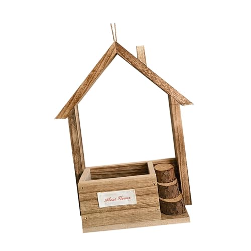 LOVIVER Vogelhäuschen aus Holz, Futterbehälter für Vögel, wetterfest, Dekoration für den Hof und den Garten, Vogelhäuschen für Fenster mit Sitzstange für, Style A von LOVIVER