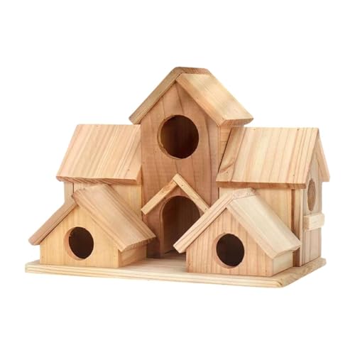 LOVIVER Vogelhaus für draußen, Holz, vielseitig einsetzbar, kreativ, rustikal, hängendes Vogelhaus, Outdoor-Vogelhaus, Zimmer für Outdoor-Hof-Dekoration von LOVIVER