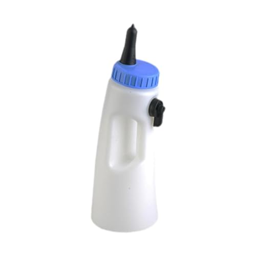 LOVIVER Wadenmilchflasche Einstellbare Milchfluss 2L Farm Equippment Viehzucht Nutztiere Pflegeflasche für Kuh, Blaue Kappe von LOVIVER