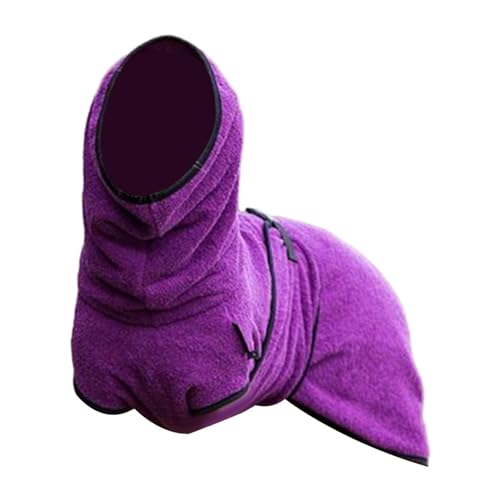 LOVIVER Warmer Hundemantel, Hundehandtuch mit Schnalle für Haustier, Dusche, Bad, Hundekleidung, Hundebademantel für Park, kaltes Wetter, Picknick, Reisen, Violet S von LOVIVER