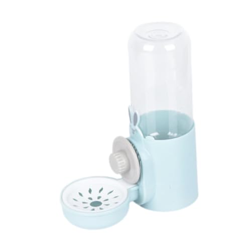 LOVIVER Wasserspender für Haustiere, Trinkbrunnen für Haustiere, 500 ml, Futterspender für Häschen, abnehmbare Trinkflasche, Tränke für Welpen, Hängekäfig, Cyan von LOVIVER