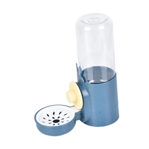 LOVIVER Wasserspender für Haustiere, Trinkbrunnen für Haustiere, 500 ml, Futterspender für Häschen, abnehmbare Trinkflasche, Tränke für Welpen, Hängekäfig, Dunkelblau von LOVIVER