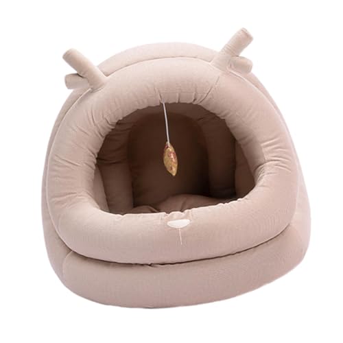 LOVIVER Winter Katzen Warmes Bett Tiernest Bequem mit Spielball Elch Warm rutschfest Universal Haustierbett Katzenbett Haus, S von LOVIVER