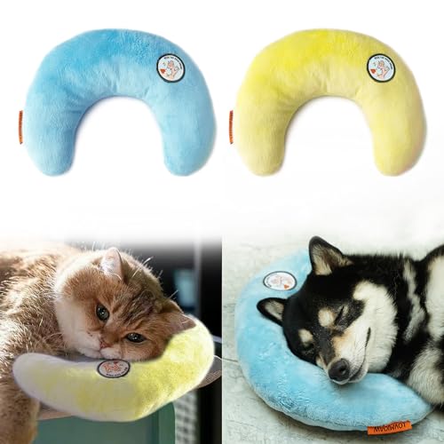 LOVMIOAW Kissen für Katzen, U-förmiges Half-Donut-Katzen-Nackenkissen, tiefer Schlaf, flauschig und gemütlich, beruhigendes Spielzeug, Gelenkentlastung, Schlafverbesserung, maschinenwaschbar von LOVMIOAW