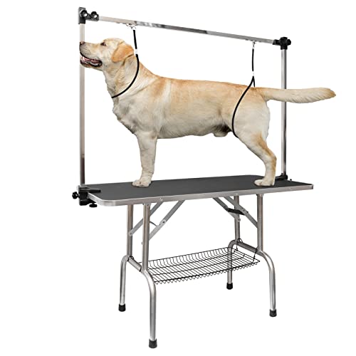 LOVMOR Fellpflegetisch für Hunde, 117,8 cm, verstellbar, mit Arm/Schlaufe/Netzablage LOVMOR Fellpflegetisch für Hunde, 117,8 cm, verstellbar, mit Arm/Schlaufe/Netzablage von LOVMOR