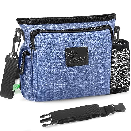 LOYEE Hundeleckerli-Tasche für das Training mit Magnetverschluss, tragbare Hunde-Spaziergänge-Bauchtasche, inklusive Taillengürtelclip, verstellbarer Schultergurt (blau) von LOYEE