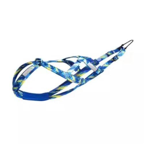 Hundeschlittengeschirr, laufende Hundeleine, Brustgurt, großer Hundewesten-Stil, Alaska-Schlitten-Hundeleine, Hundezug-Hundeanhänger (blau, XXL)(Blue,M) von LPLPL