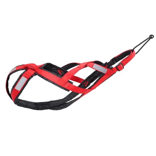 Hundeschlittengeschirr, reflektierendes Hundeschlittengeschirr, wasserdichtes Hundeschlittengeschirr, es Pet Training Zugkraftgurt for Hunde, Skijöring, Rollerfahren (rot, M)(Red,XL) von LPLPL