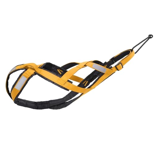 Hundeschlittengeschirr, reflektierendes Hundeschlittengeschirr, wasserdichtes Hundeschlittengeschirr, es Pet Training Zugkraftgurt for Hunde, Skijöring, Rollerfahren (rot, M)(Yellow,L) von LPLPL