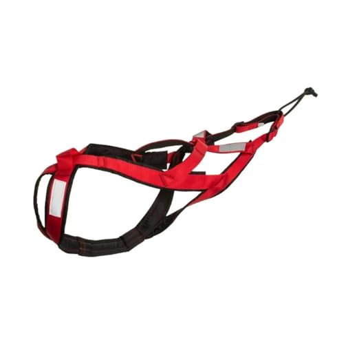 Hundeschlittengeschirr, wasserdichtes, reflektierendes Haustier-Schlitten-Skijöring-Geschirr for große und große Hunde, Gewichtszugweste for das Haustiertraining (rot, XXL)(Red,3XL) von LPLPL