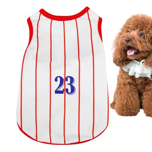 Gestreifte Hundekleidung|Dehnbare Westen Für Hunde | Fashion Puppies Gestreifte Weste | Bequemes Gestreiftes T-Shirt_Kostüm| Atmungsaktives Haustier_Bekleidungs_Tanktop Für Tägliche Spaziergänge| SPI von LPORF