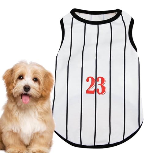 Gestreifte Hundekleidung|Dehnbare Westen Für Hunde | Fashion Puppies Gestreifte Weste | Bequemes Gestreiftes T-Shirt_Kostüm| Atmungsaktives Haustier_Bekleidungs_Tanktop Für Tägliche Spaziergänge| SPI von LPORF