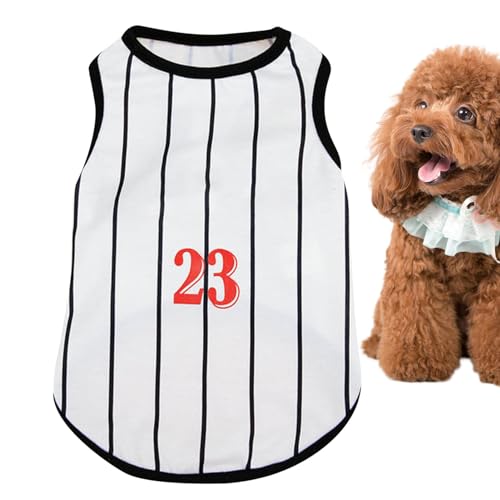 Gestreifte Hundekleidung|Dehnbare Westen Für Hunde | Fashion Puppies Gestreifte Weste | Bequemes Gestreiftes T-Shirt_Kostüm| Atmungsaktives Haustier_Bekleidungs_Tanktop Für Tägliche Spaziergänge| SPI von LPORF