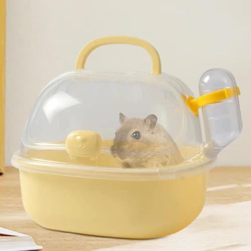 Hamster-Transportkäfig, Hamster-Auslaufkäfig, Hamster-Reisekäfig, Atmungsaktive Hamster-Tragetasche, tragbare Hamster-Reisetasche mit Wasserflasche für kleine Haustiere, Mäuse, Zwerghamster von LPORF