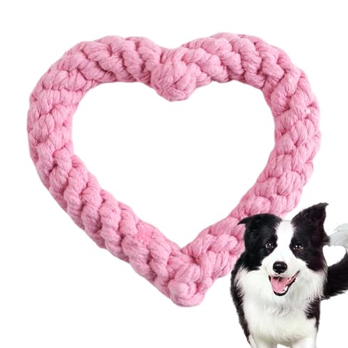 LPORF Kauspielzeug für Heilige Hunde, Kauspielzeug für Hunde mit Seil in Herzform zum Valentinstag, Wurfspielzeug für Welpen, Seilspielzeug für Hunde von LPORF