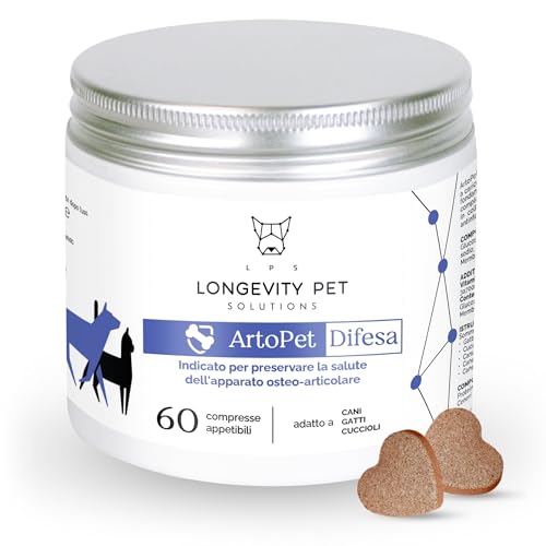ArtoPet Difesa 60 Tabletten Longevity Pet | Ergänzungsmittel für die Gelenke von Hund und Katze | Nahrungsergänzungsmittel für Hunde mit Glucosamin und Chondroitin | Osteo-Gelenkgesundheit | Made in ArtoPet Difesa 60 Tabletten Longevity Pet | Ergänzungsmittel für die Gelenke von Hund und Katze | Nahrungsergänzungsmittel für Hunde mit Glucosamin und Chondroitin | Osteo-Gelenkgesundheit | Made in von LPS
