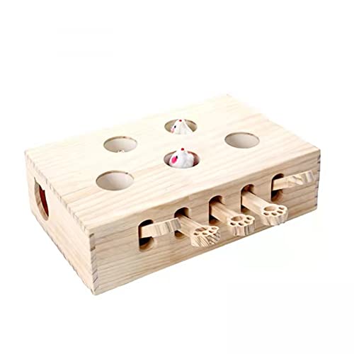 LPY Cat Interaktives Holzspielzeug Knock Game Cat Fist, Geeignet FüR Indoor-Spielbox-Spielzeug, AmüSante Katzen-SpaßBox, Menschliche Haustier-Interaktion VerstäRkt GefüHle von LPY