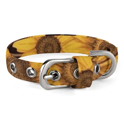 Haustier-Halsband, Leoparden- und Sonnenblumen-Druck, ganzjährig, weiches Haustierhalsband, niedliches Haustierhalsband, leichtes Haustierhalsband, stilvolles Hundehalsband von LQPMNK