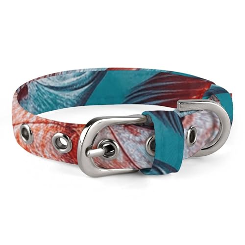 Haustier-Halsband, kleiner roter Fischdruck, ganzjährig, weiches Haustierhalsband, niedliches Haustierhalsband, leicht, stilvolles Hundehalsband von LQPMNK