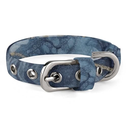 Haustierhalsband, Marmor, Marineblau, gemischter Druck, Ganzjahres-Haustierhalsband, weiches Haustierhalsband, niedliches Haustierhalsband, leicht, stilvolles Hundehalsband von LQPMNK