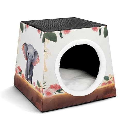 LQPMNK Tragbares Haustiernest für kleine Haustiere, Lucky Elephant Print Capsule Design Space Capsule Pet Nest Durable Pet Nest Pet Bed for Home and Travel von LQPMNK