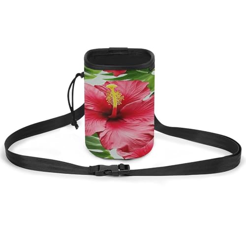 Vielseitiges Haustier-Trainingspaket, Hibiskusblumen-Druck, leichte Hundetrainingstasche, tragbares Haustierzubehör, ideal für Spaziergänge mit dem Hund von LQPMNK