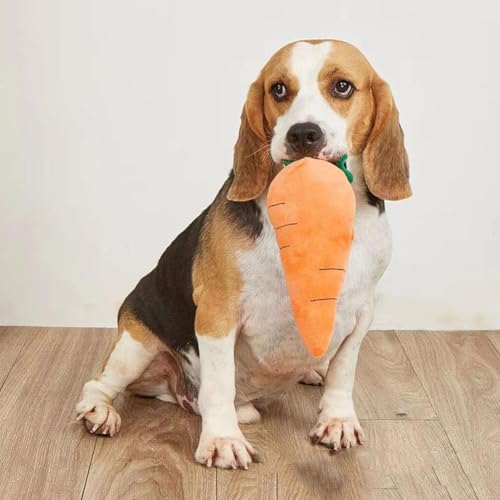 Beruhigendes Karotten-Hundespielzeug, Karotten-Stil, quietschendes großes Plüsch-Hundespielzeug, interaktives Hundespielzeug, Langeweile, Karottenform, Plüsch-Kauspielzeug, weiches Welpenspielzeug, von LQQDREX