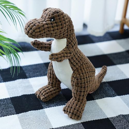 LQQDREX Dinosaurier-Hundespielzeug mit Quietscher, Hundefutter, quietschendes Spielzeug, Dinosaurier-Spielzeug für Hunde, niedlich und quietschend für aggressive Kauer, gefülltes Hundespielzeug, von LQQDREX