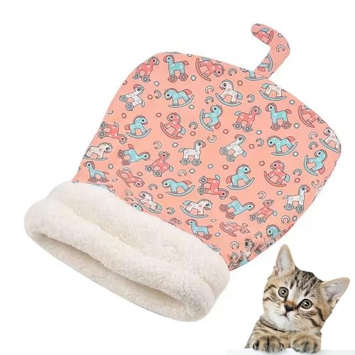 LQQDREX Katzen-Winterschlafsack, Haustiermatte, Wärmekissen für Katzen und kleine Hunde, Katzenbett-Höhlenschlafsack, Katzenschlafsack für Indoor-Katzen, weicher Plüsch, großer Katzensack, von LQQDREX