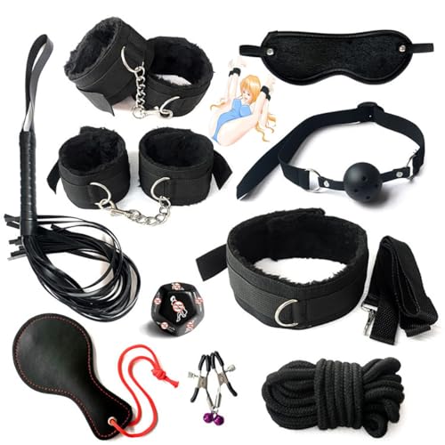 LQSSA 🅑🅓🅢🅜 Schwarzes Nylon-Trainingsbekleidung, Fitnessgeräte, 10-teiliges Set, Bequem Und Modisch, Hilfe Beim Training, Geschenk 𝓢𝓮̣𝔁 𝓑σ𝓷𝓭α𝓰𝓮 von LQSSA