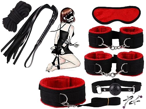 🅑🅓🅢🅜 Rot 8-teiliges Nylon-Bekleidungsset Für Das Gute Leben, Casual Games, Indoor Aktivitäten, Geschenke Für Männer Und Frauen 𝙎𝙚̣𝙭 𝘽σ𝙣𝙙α𝙜𝙚 von LQSSA