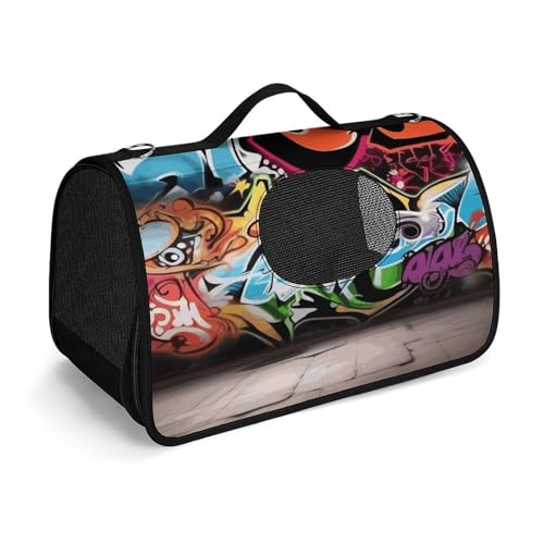 Haustier-Handtaschen, Graffiti-Hip-Hop-bedruckte Haustier-Handtaschen, faltbare Haustier-Handtaschen, universelle Haustier-Handtaschen von LQWOK