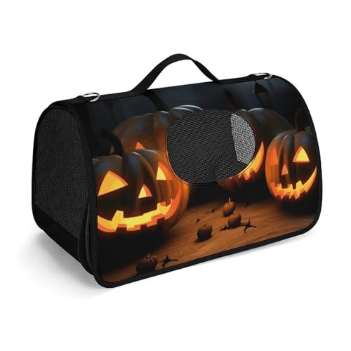 Haustier-Handtaschen, Halloween mit Kürbissen, bedruckte Haustier-Handtaschen, faltbare Haustier-Handtaschen, universelle Haustier-Handtaschen von LQWOK