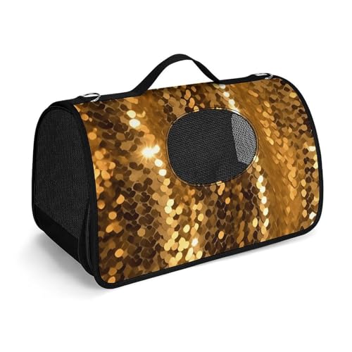 Haustier-Handtaschen, goldfarbene Pailletten, glitzernd, bedruckte Haustier-Handtaschen, faltbare Haustier-Handtaschen, universelle Haustier-Handtaschen von LQWOK