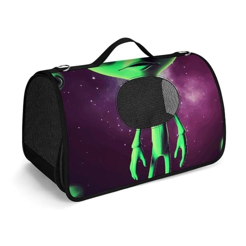 Haustier-Handtaschen, grüne Alien-bedruckte Haustier-Handtaschen, faltbare Haustier-Handtaschen, universelle Haustier-Handtaschen von LQWOK