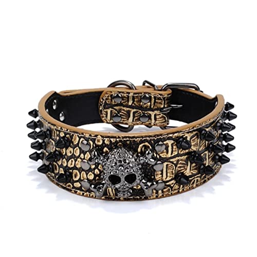 1 Pc Black Skull Rivet Hundehalsbänder Anti-Biss-Hundekette Große, mittlere und kleine Hundehalsbänder-Lila, XS von LRZIN