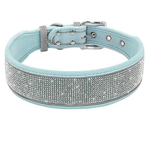 1 Pc Rhinestone Leather Dog Collars for Small Medium Large Dogs Adjustable Puppy Pet Collar Chihuahua Yorkie-Blue,S von LRZIN