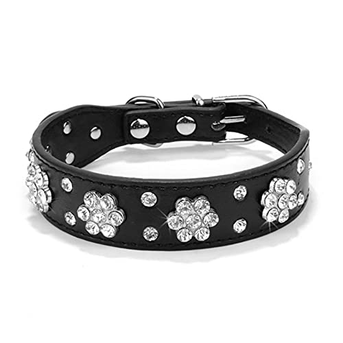 1 Pc Rhinestone Puppy Cat Collars Adjustable Leather Bowknot Kitten Collar-068black,XS von LRZIN