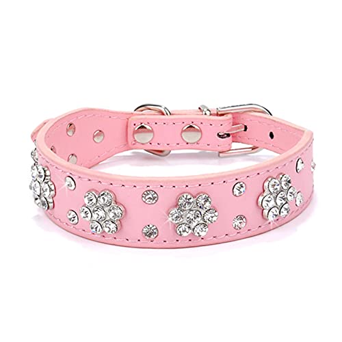 1 Pc Rhinestone Puppy Cat Collars Adjustable Leather Bowknot Kitten Collar-068pink,XS von LRZIN