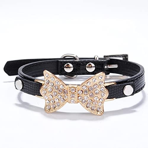 1 Stück Schleife Haustierhalsband Muster Goldschmetterling Hundehalsband Hundekette Hundehalsband Katzenhalsband-Schwarz,M 4X2.0 cm von LRZIN