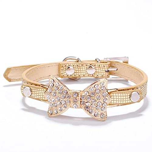 1 Stück Schleife Haustierhalsband Muster Goldschmetterling Hundehalsband Hundekette Hundehalsband Katzenhalsband-Weiß,M 4X2.0 cm von LRZIN