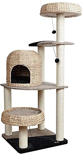 Kletterbaum Katzenkratzbaum Katzenbaum Katze Kratzbaum Baum Haustiere Spielturm Home Dekorative Möbel mit Seil und Hängematte Kratzer Bett Baum Kletterspielzeug LSDRALOBOOE 714 von LSDRALOBOOE