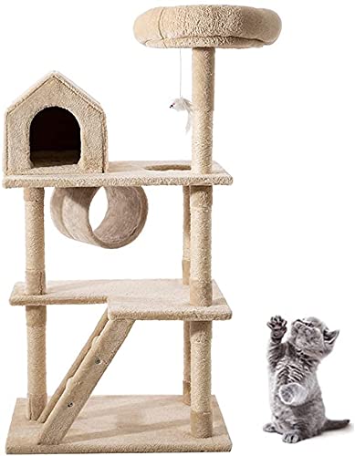 Kletterbaum Katzenkratzbaum Katzenbaum Katzenturm mit Plüschsitzen Sisalbedeckte Kratzbäume für Katzen Kratzbaum auf Mehreren Ebenen Katzenturm Activity Center Katzenkletterbaum LSDRALOBOOE 716 von LSDRALOBOOE