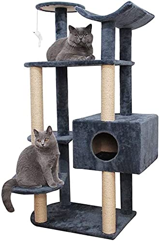 Kletterbaum Katzenkratzbaum Katzenbaum Kletterpfosten Kletterleiter Springen Schlafen Hängematte Haustier Kätzchen Spielen Spielzeug Bodenständer LSDRALOBOOE 714 von LSDRALOBOOE